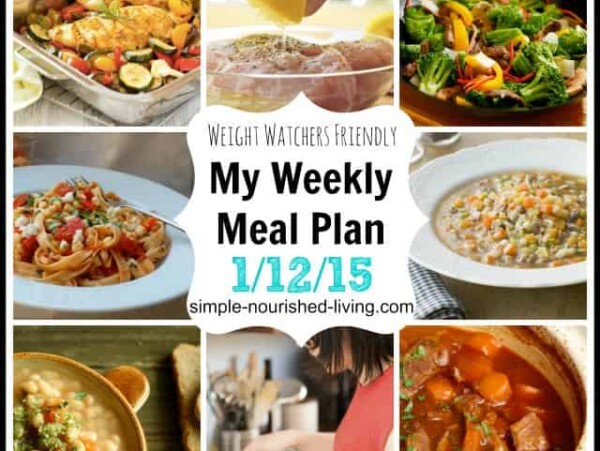 My Weight Watchers Weekly Meal Plan Menu
