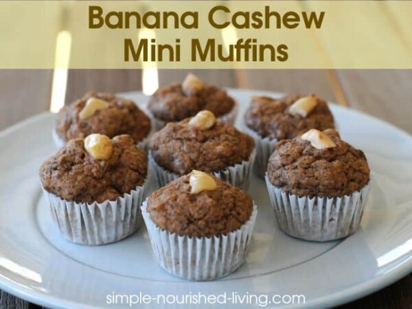 Mini Banana Cashew Muffins