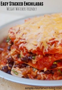 Easy Stacked Chicken Enchiladas | Simple Nourished Living
