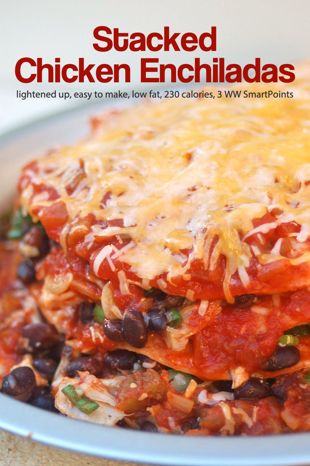 Easy Stacked Chicken Enchiladas | Simple Nourished Living