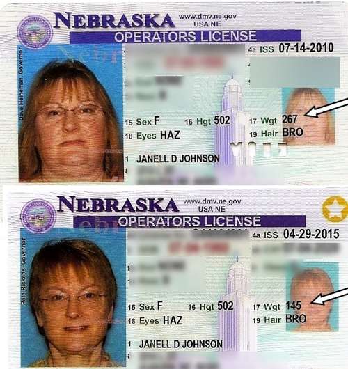 Janell's Drivers License photo before and After