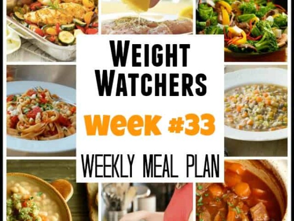 Weight Watchers Weekly Meal Plan Week 33
