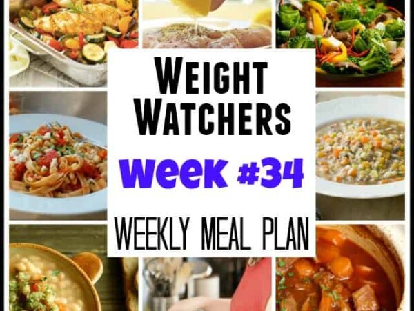 Weight Watchers Weekly Meal Plan Week 34