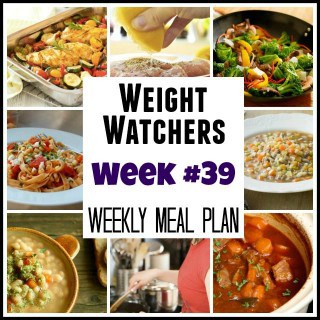Weight Watchers Weekly Meal Plan Week 39
