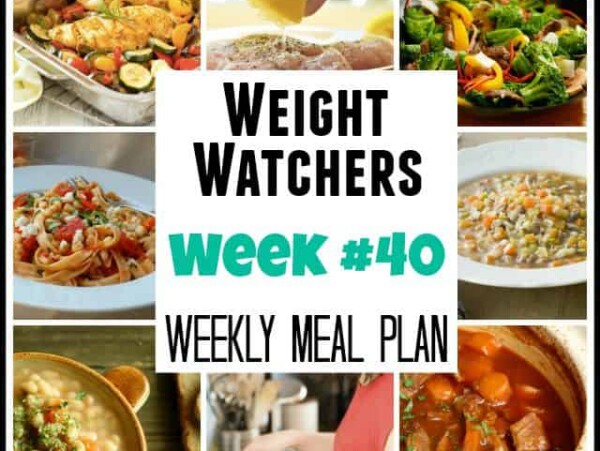 Weight Watchers Weekly Meal Plan Week 40