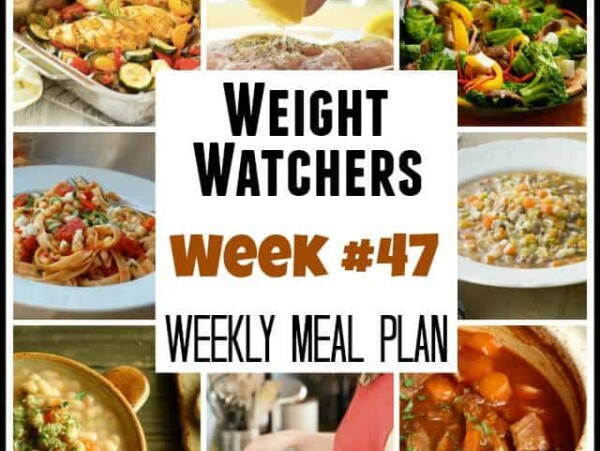 Weight Watchers Weekly Meal Plan Week 47