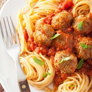 Weight Watchers Spaghetti and Chicken Meatballs