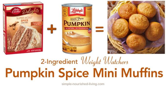 2-ingredient pumpkin spice mini muffins