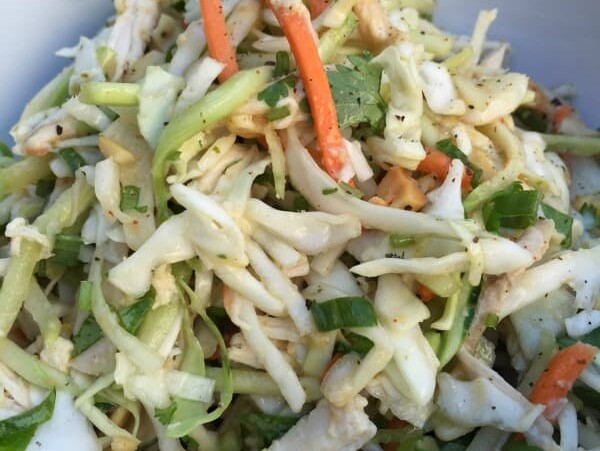close up of Trader Joes Asian Chicken Salad