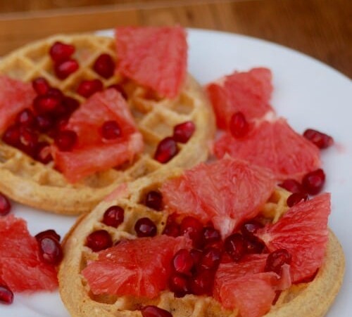 Weight Watchers Whole Grain Waffles with Orange and Pomegranate