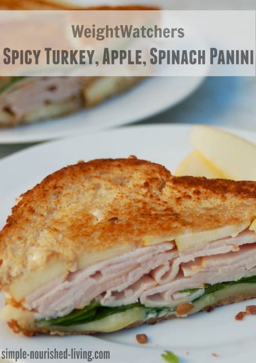 Spicy Turkey apple Spinach Panini 6 Weight Watchers SmartPoints
