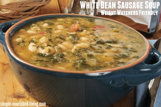 Weight Watchers White Bean Sausage Soup with Escarole - Just 4 Smart Points