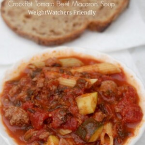 Crock Pot Tomato Ground Beef Pasta Soup