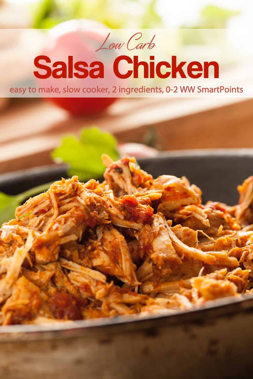 Pan with Shredded Salsa Chicken.
