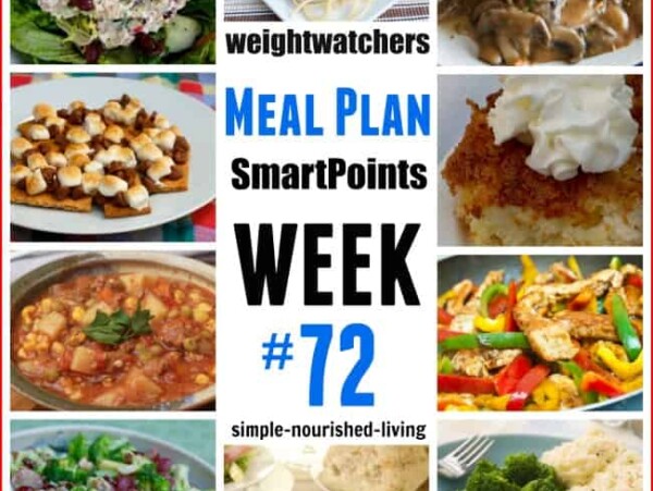 Weight Watchers Weekly Meal Plan 72 SmartPoints