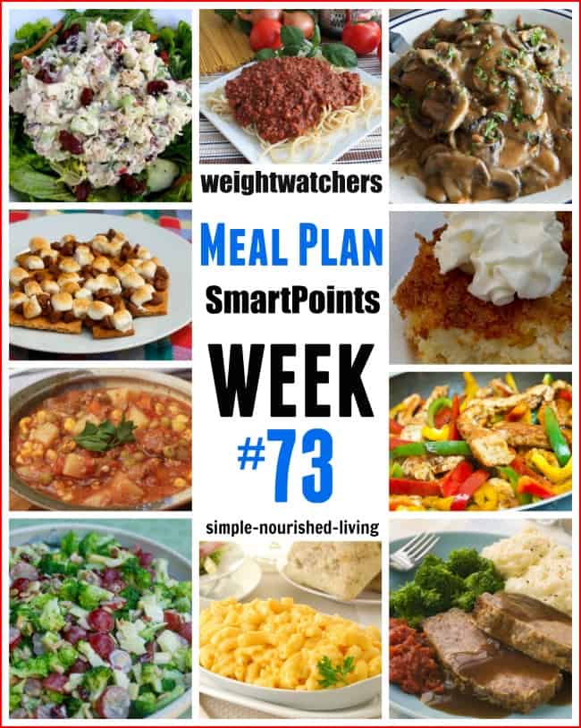 Weight Watchers SmartPoints Menu Week 73