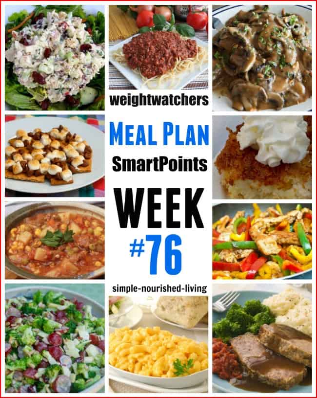 Weight Watchers Weekly Meal Plan 76