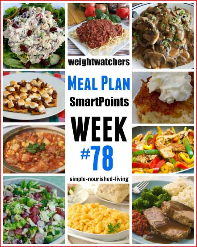 Weight Watchers Weekly 7 Day Menu with SmartPoints