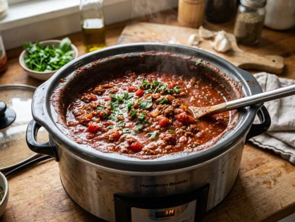 sausage meatsauce in slow cooker