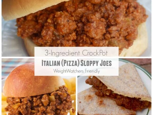 Weight Watchers Friendly 3 Ingredient CrockPot Italian Pizza Sloppy Joe's
