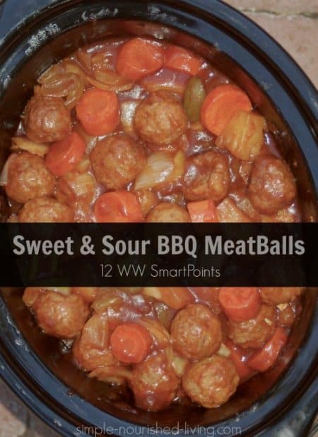 Easy Slow Cooker BBQ Meatballs 12 Weight Watchers SmartPoints
