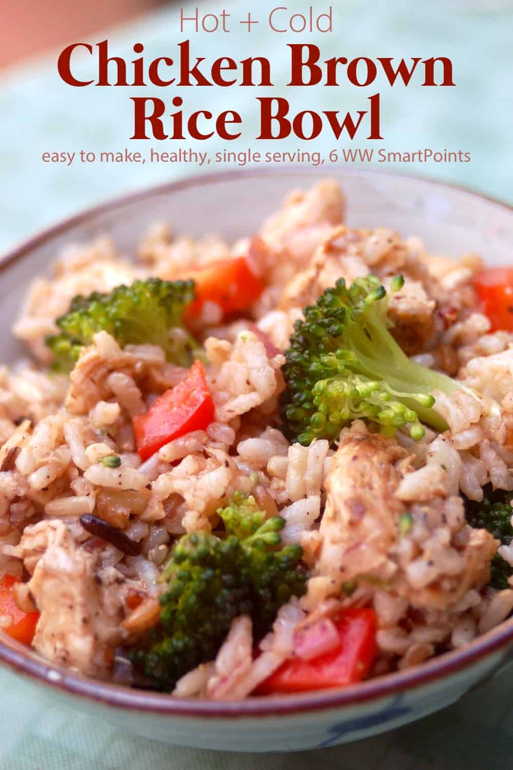 Skinny Hot + Cold Chicken Brown Rice Bowl | Simple Nourished Living