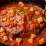 slow cooker italian style pot roast in crockpot