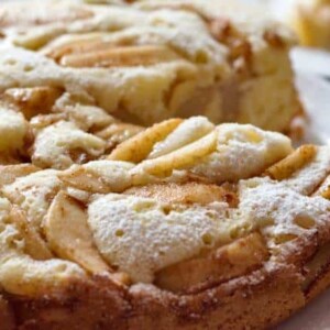 Homemade Italian apple cake made lighter