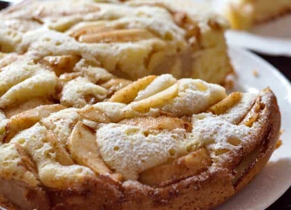 Homemade Italian apple cake made lighter