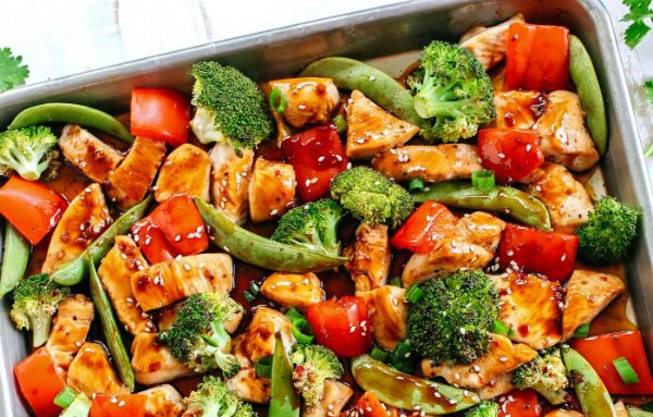 sheet pan sesame chicken vegetables ww smartpoints recipes
