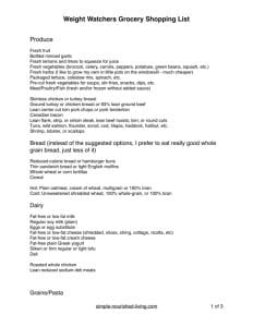 Weight Watchers Grocery Shopping List | Simple Nourished Living