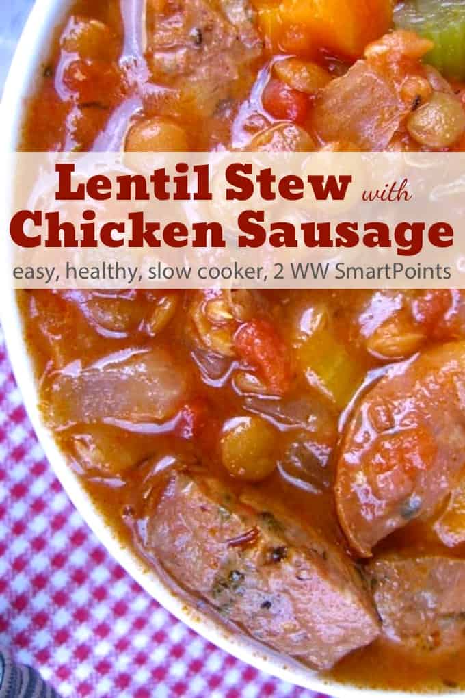 slow cooker lentil sausage stew