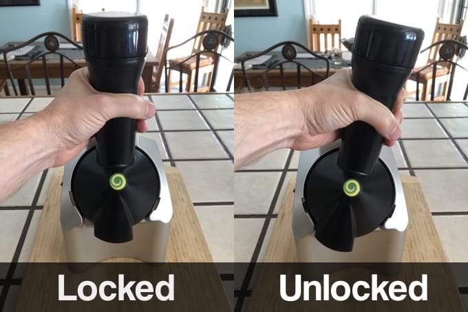 Locked (left), Unlocked (right) Yonanas Machine