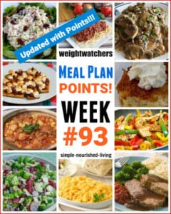 Food Photo Collage with Text Box: Weight Watchers Meal Plan Points Week #93