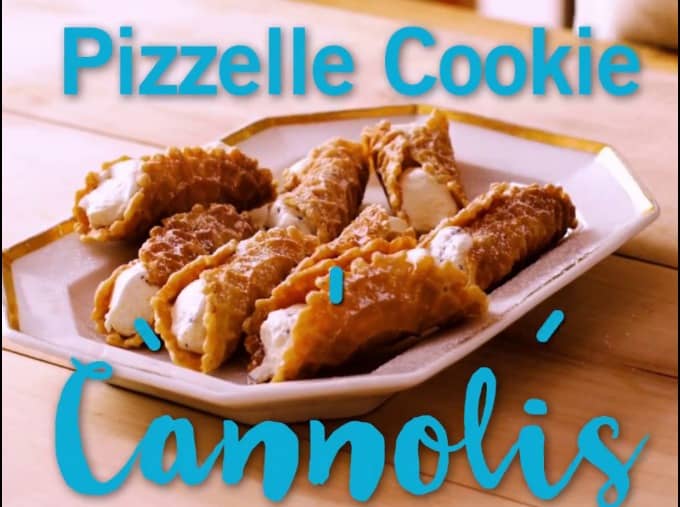 Cookie cannolis on serving platter.