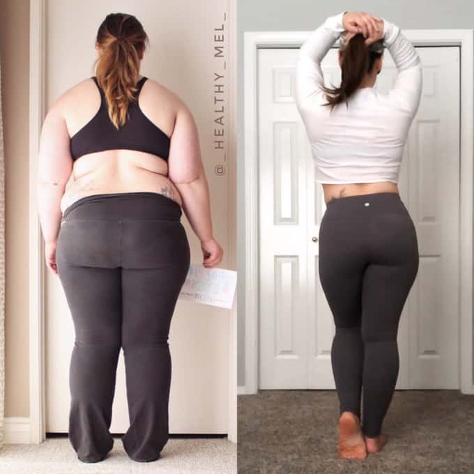 Mel from behind before and after weight loss