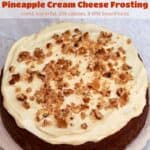 Carrot Cake with Pineapple Cream Cheese Frosting and Chopped Walnuts