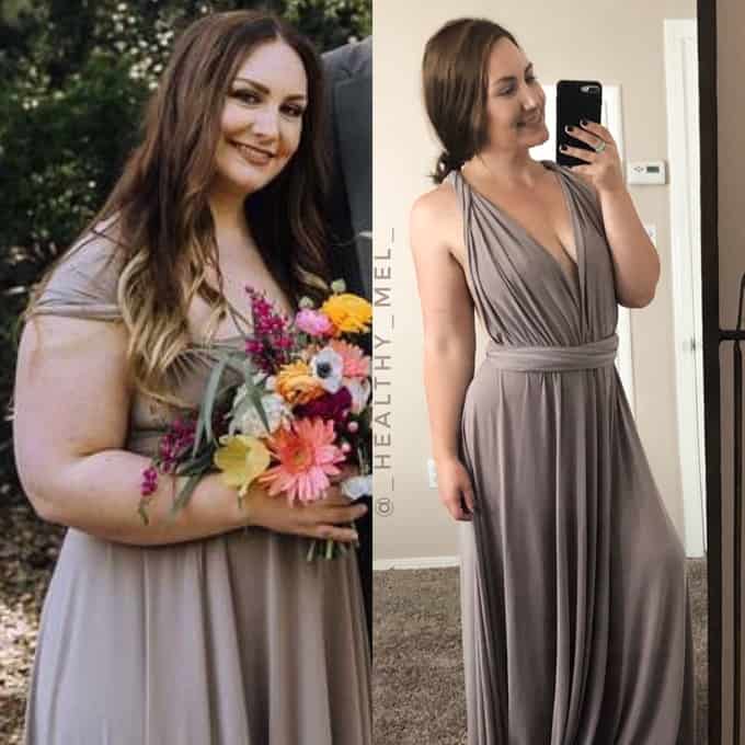 Healthy Mel before and after weight loss journey