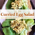 Curried Egg Salad sandwich lettuce wraps on Butter lettuce.