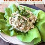 Tuna and White Bean Salad with Basil Pesto on butter lettuce.