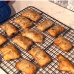 Nutella Puff Pastries cooling on wire rack.