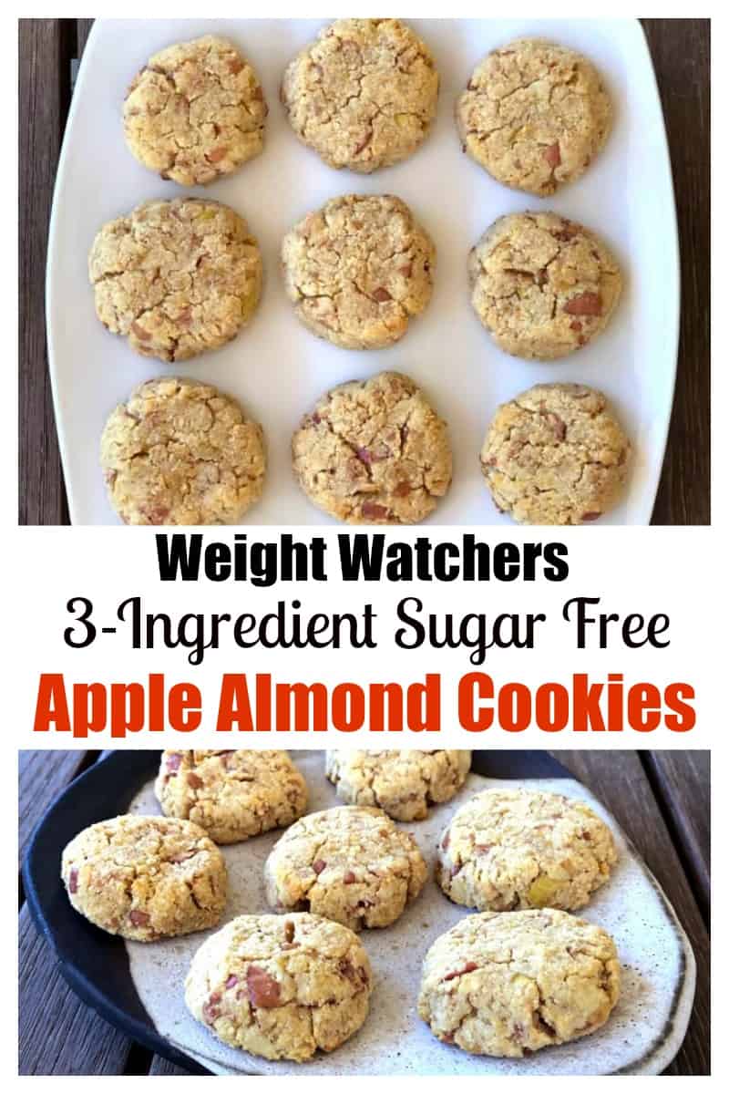 Apple Almond Cookies on small dessert platter.