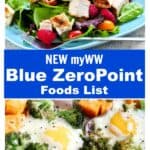 New myWW Blue ZeroPoint Foods List collage.
