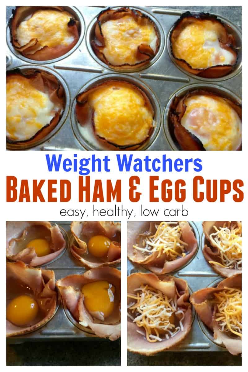 Ham lined muffin tin cups baked with eggs and sprinkle of cheese