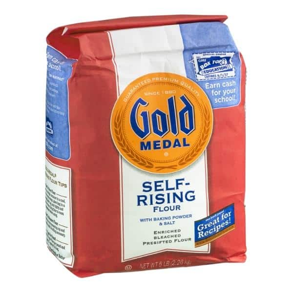 Bag of Gold Medal self-rising flour.