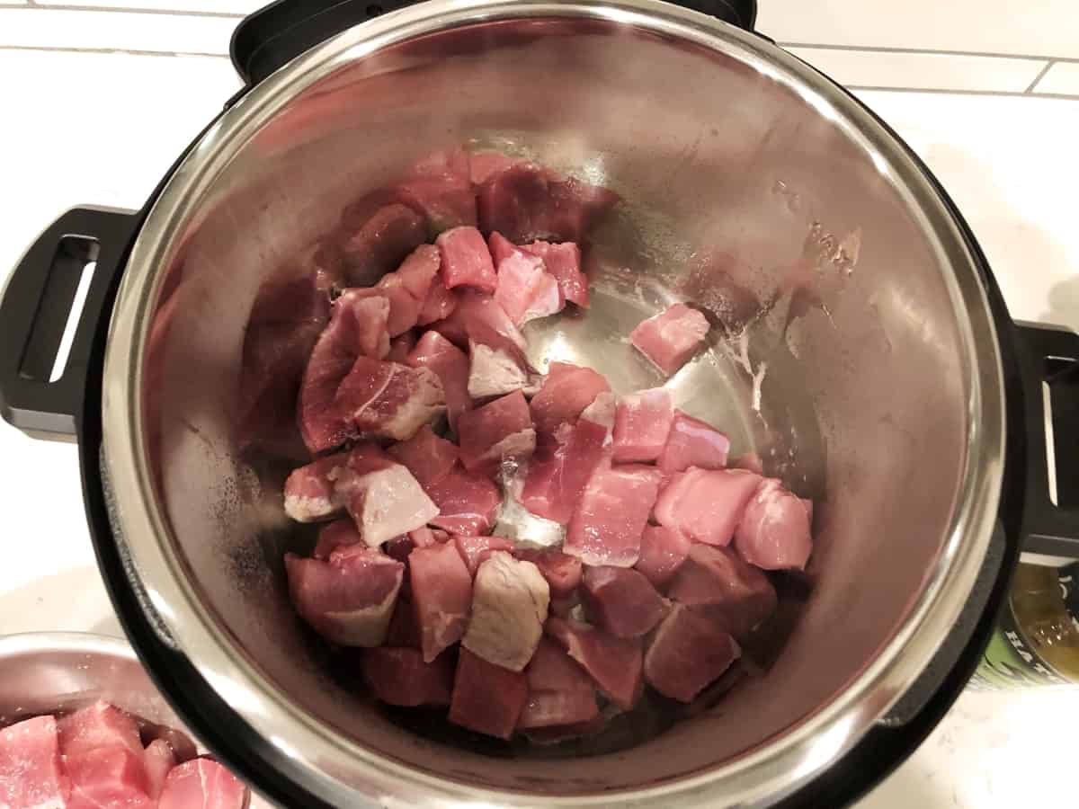 Sauteeing cubed pork in Instant Pot