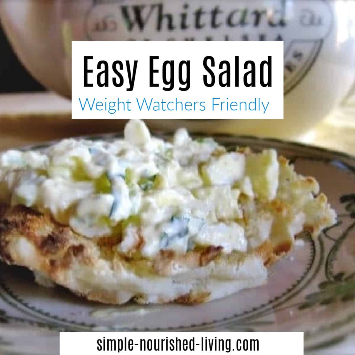 Egg Salad spread on toasted English muffin.