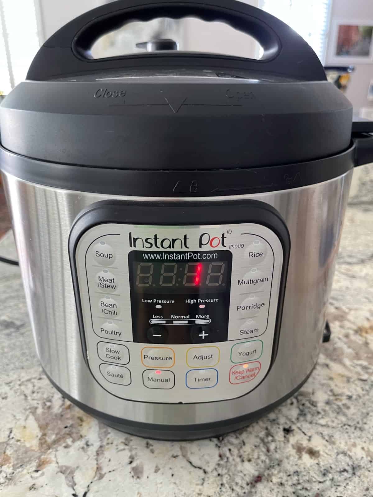 InstantPot cooking 1 minute on High pressure
