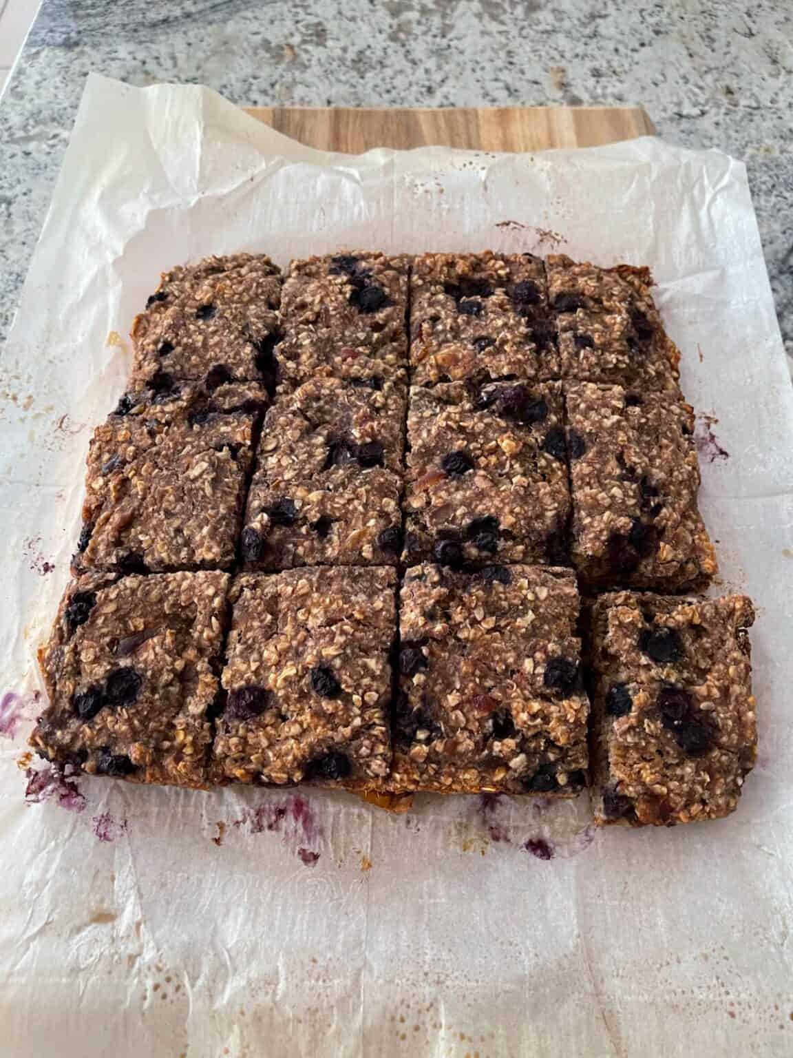 Low-Fat Blueberry Banana Oat Squares • Simple Nourished Living