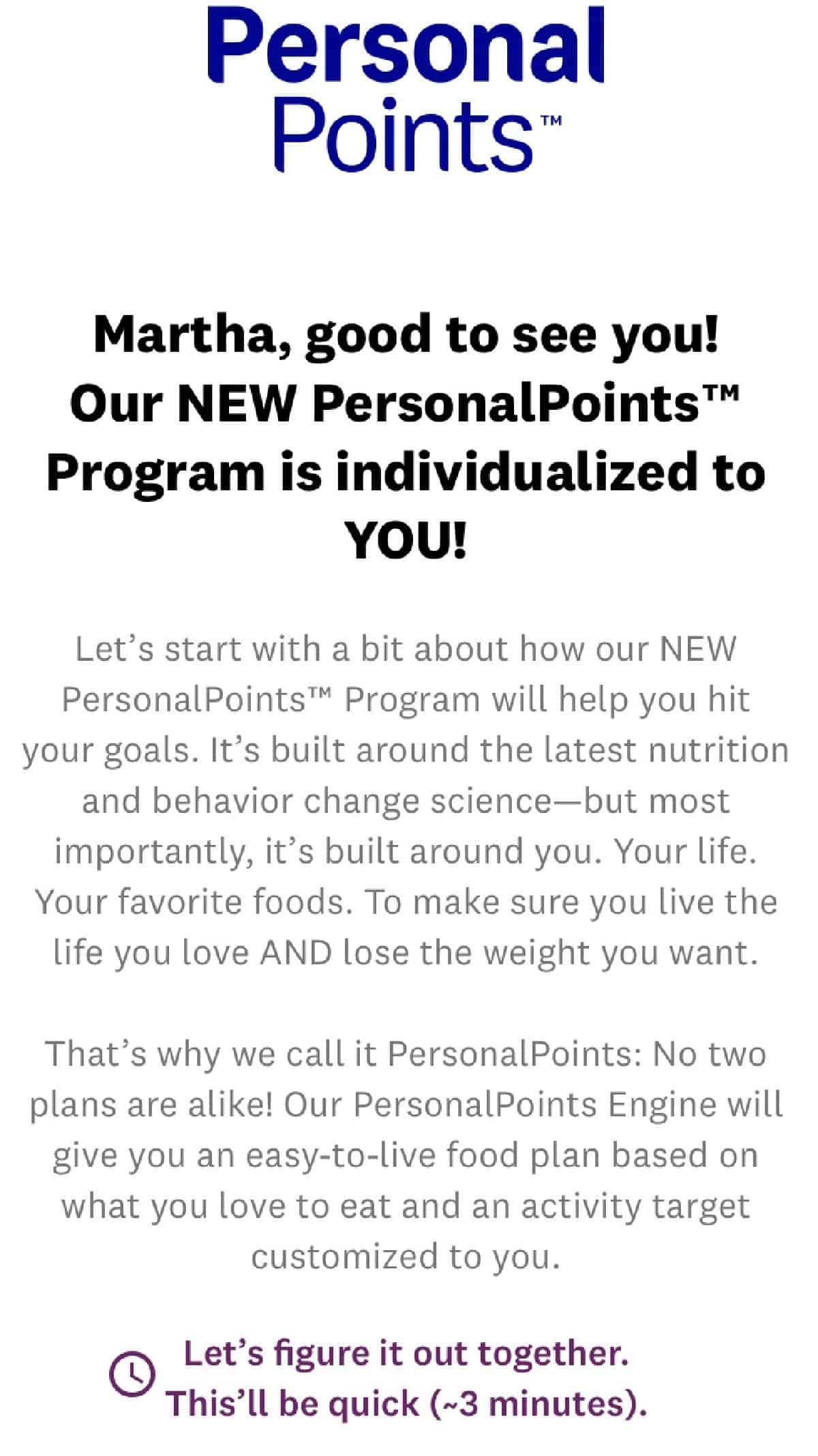 Information about WW new PersonalPoints plan for 2022.